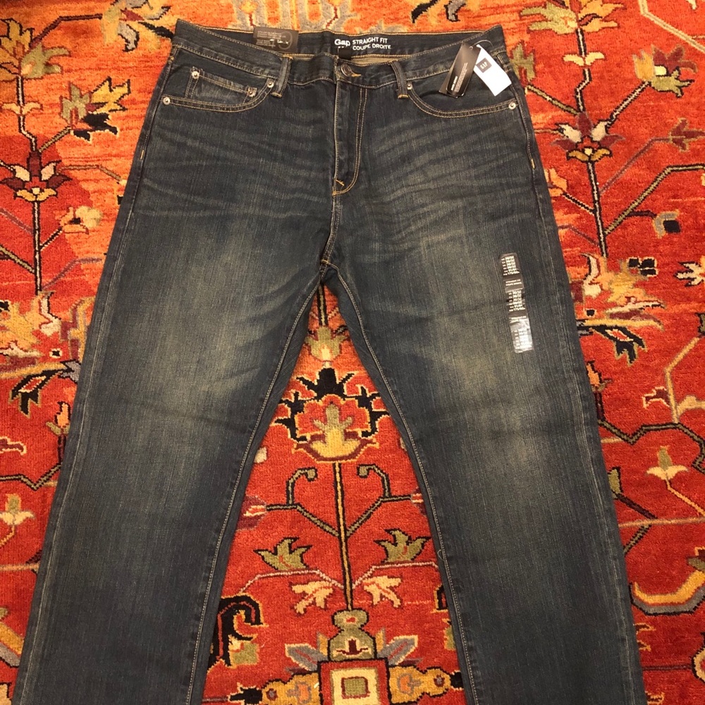 Gap MENS Brand New Straight Fit Dark Denim Jeans